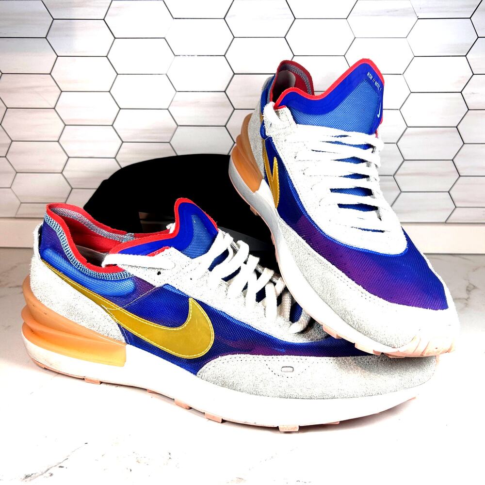 Nike Waffle One SE Sneakers Men’s 15 Blue Purple Gold DJ0966-991 Running Shoes